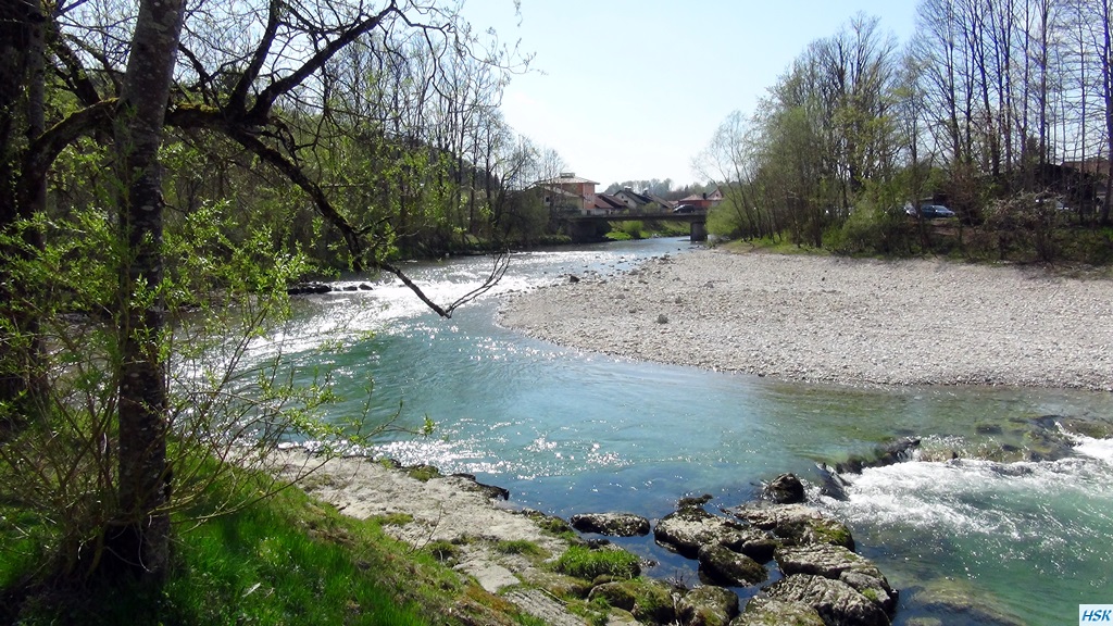 Fliegenfischen in der deutschen Traun im April 2015